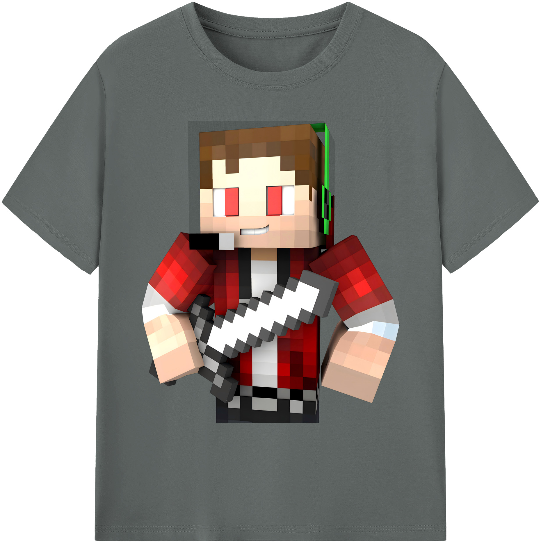 （画像用） マインクラフト ブロックの世界 Minecraft MC Block world 綿100％ メンズ半袖Tシャツ｜肌触りやわらか＆通気性